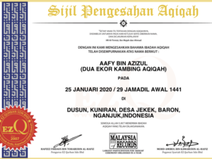 Read more about the article Ibadah Aqiqah Aafy Hari ke-7 Kelahiran